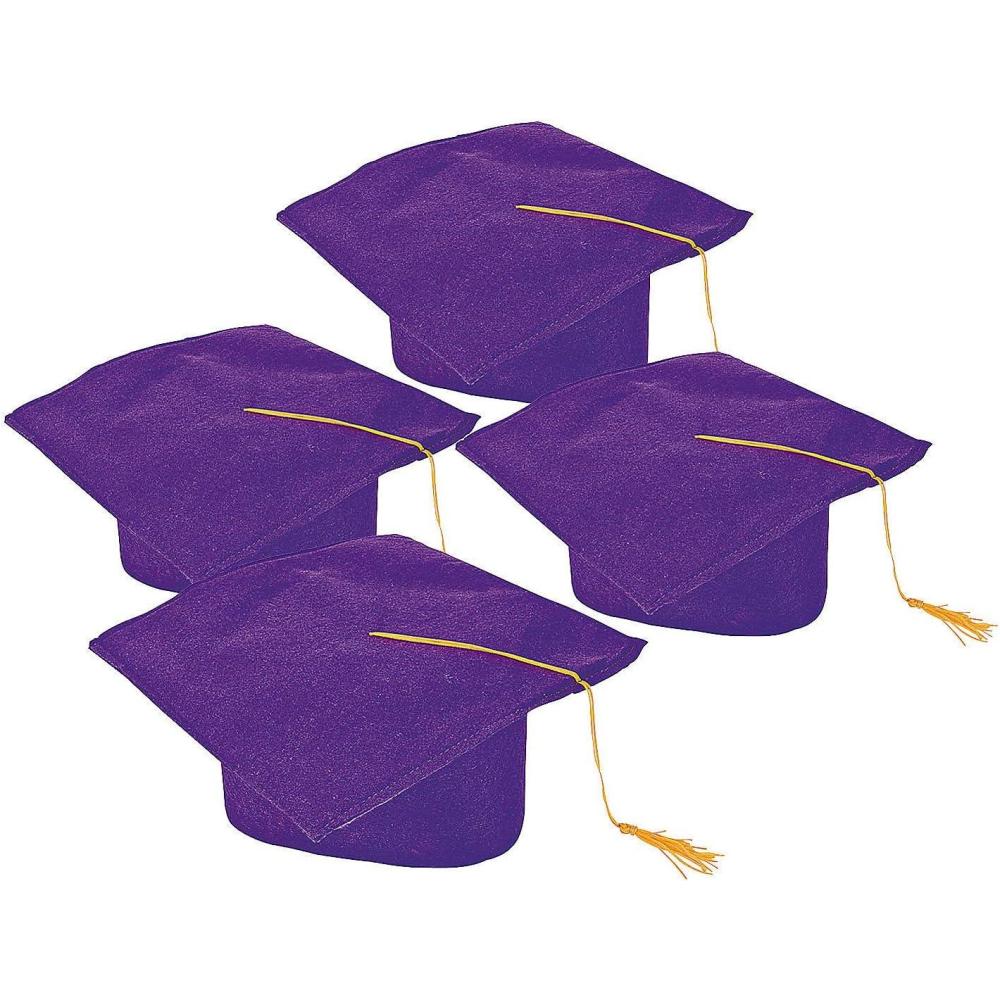 imageFun Express Purple Felt Graduation Caps for Graduation 12 Pieces