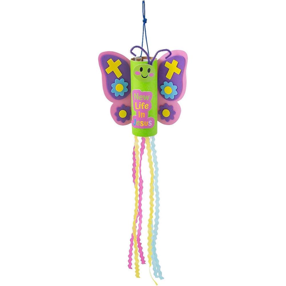 imageFun Express Religious New Life Butterfly Craft Kit  Colorful Butterfly Shapes with Religious Theme  Ideal Sunday School ampamp VBS Crafting Activities Great Group Projects ampamp HandsOn Learning  12 Pieces