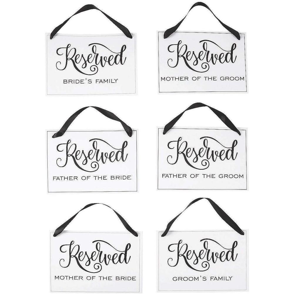 imageFun Express Reserved for Wedding Signs  Elegant Wedding Party Decor Classic White ampamp Gold Lettering  Seating Areas Reception Tables ampamp Special Wedding Moments  Perfect for Wedding Venues  6 Pieces