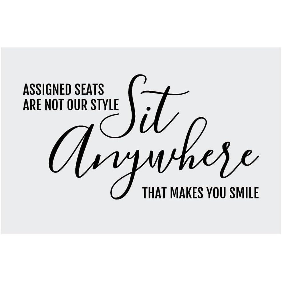 imageFun Express Sit Anywhere Wedding Ceremony Sign  Black ampamp Grey