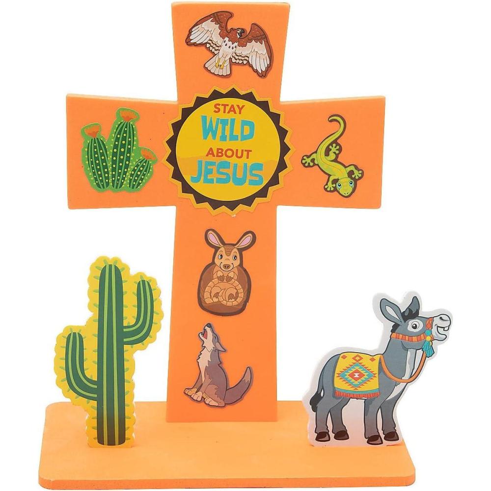 imageFun Express Southwest VBS StandUp Cross Craft Kit  VBS Vacation Bible School SuppliesDecor  Makes 12