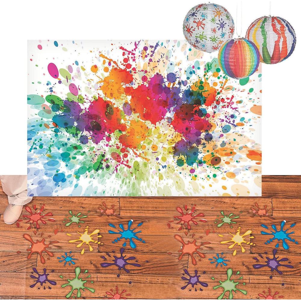 imageFun Express Studio VBS Paint Splatter Small Scene Decorating Kit  Party Decor  VBS Vacation Bible School SuppliesDecor  17 Pieces