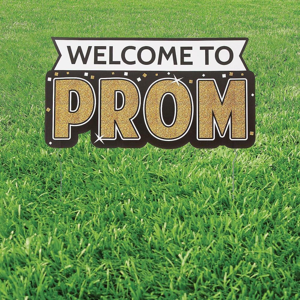 imageFun Express Welcome to Prom Yard Sign  Graduation Party Supplies Indoor Outdoor Decor  Outdoor Lawn Graduation Yard Signs Prom Night Decor  Graduation Party Supplies