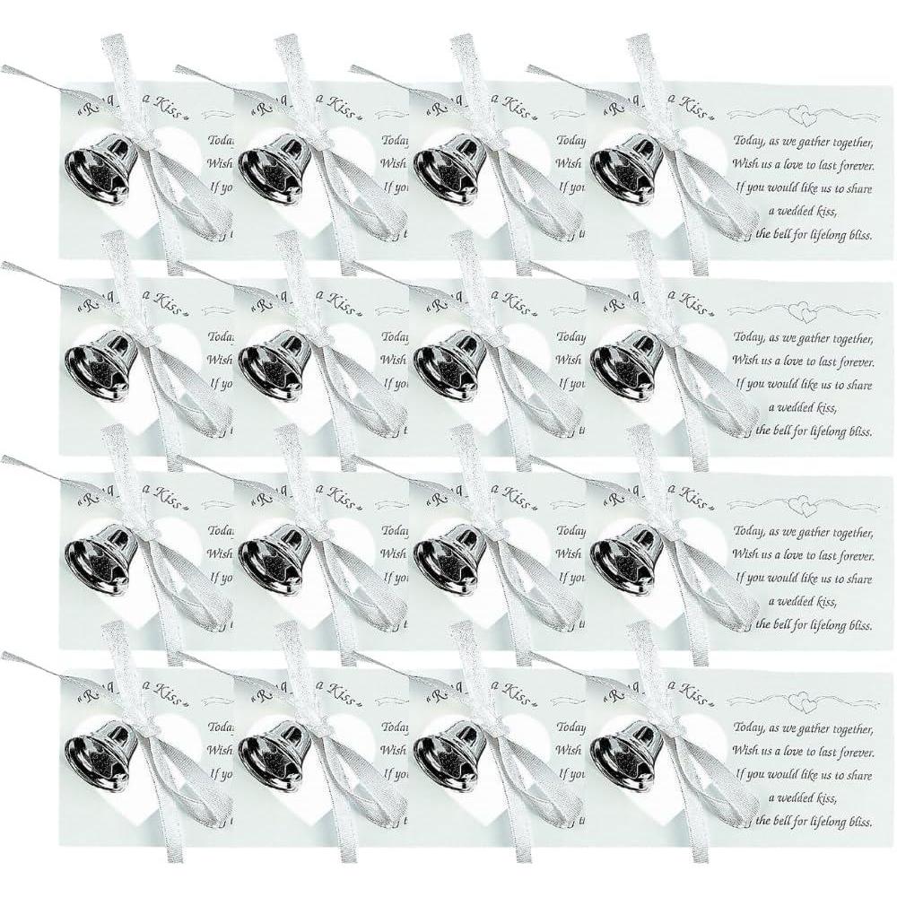 imageFun Wedding Kissing Bells with Poem Cards Bulk set of 50 Unique Wedding Reception Party Supplies3 12