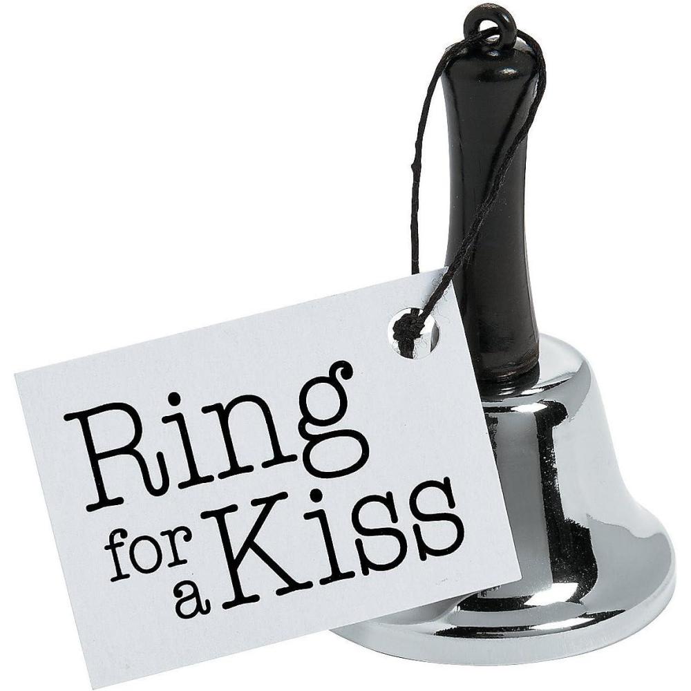 imageKissing Bells for Weddings bulk set of 12 bell to ring for kiss with tags Wedding Reception Party Supplies