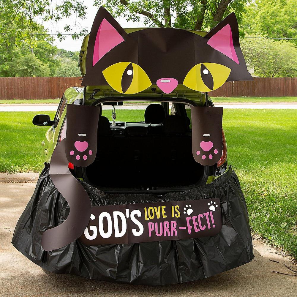 imageReligious Black Cat TrunkorTreat Decorating Kit 6 Pc