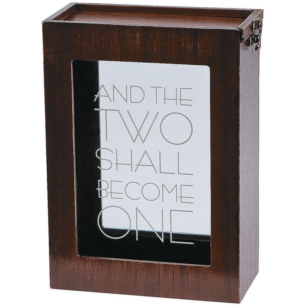 imageTwo Become One Wedding Sand Ceremony Shadow Box  Wood and Glass  Home Decor