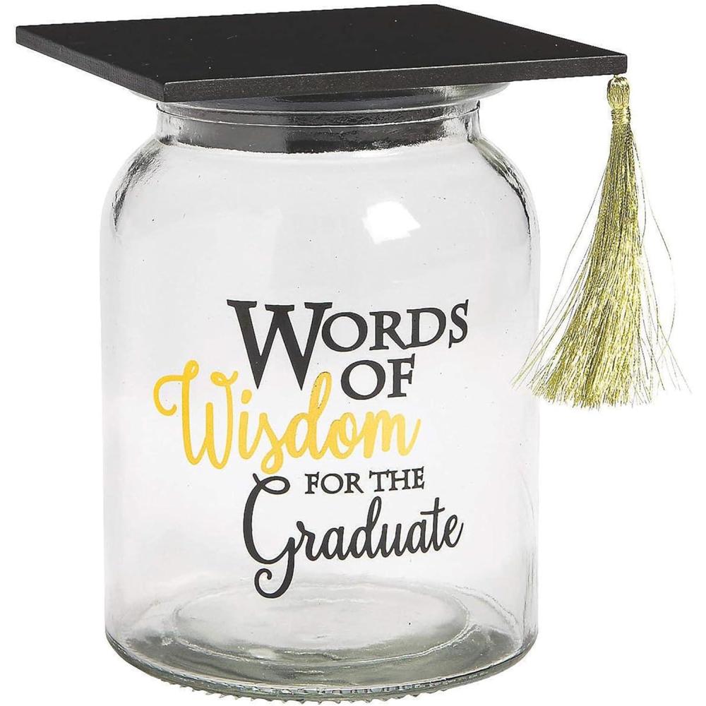imageWords Of Wisdom Graduation Jar  Best Wishes Grad Party Supplies and Decor Glass