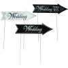 Black & White Plastic Wedding Road Sign Kit – 22″ x 7″ (Pack of 3) – Perfect for Guiding Guests & Venue Decorations(22″ x 7″)