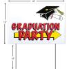 Fun Express – Graduation Party Yard Sign for Graduation – Party Decor – General Decor – Yard Signs – Graduation – 1 Piece Congrats Graduation Outdoor Party Decoration Supplies – White