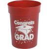 Fun Express 12 Pieces Congrats Grad Plastic Cups for Graduation, 10 oz, BPA Free Plastic, Graduation Party Supplies, Print Tableware, Print Cups, Burgundy