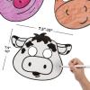 Fun Express Color Your Own Farm Animal Masks – Creative DIY Crafts Kids Fun Home Activities – Ideal for Birthday Parties School Projects Group Events Family Fun and Educational Learning, 12 Pieces