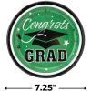 Fun Express Green Congrats Grad Paper Dessert Plates – Disposable Dinner Dessert Plates for Congrats Grad Party Decorations – Graduation Party Supplies – 25 Pieces