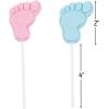 Fun Express Novelty Themed Individually Wrapped Lollipops, 12 Pieces, Baby Feet, Pink and Blue, Baby Shower Favors