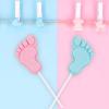 Fun Express Novelty Themed Individually Wrapped Lollipops, 12 Pieces, Baby Feet, Pink and Blue, Baby Shower Favors