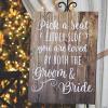 Fun Express Pick a Seat Not a Side Wedding Sign – Premium 17×23 inch Rustic Farmhouse Style Ceremony Decor | Open Seating Welcome Sign for Country Barn Weddings & Reception Entrance