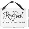 Fun Express Reserved for Wedding Signs – Elegant Wedding Party Decor Classic White & Gold Lettering – Seating Areas Reception Tables & Special Wedding Moments – Perfect for Wedding Venues – 6 Pieces