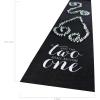 Fun Express The Two Become One Wedding Aisle Runner – White with Black Lettering – Great for Both Modern and Traditional Ceremonies 100 Feet Long(Black)