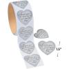 Silver Heart Thank You for Sharing Our Special Day Wedding Stickers – 1 Roll of 100 Thank You and Favor Stickers(1)