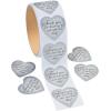 Silver Heart Thank You for Sharing Our Special Day Wedding Stickers – 1 Roll of 100 Thank You and Favor Stickers(1)