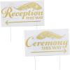 Fun Express 29″ x 17″ Double-Sided Wedding Directional Sign Set (2pc) – Party & Yard Decor, Directional Signs for Weddings, Event Decor, 2 Pieces