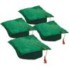 Fun Express Bulk 12 Pieces Kid’s Felt Elementary, Kindergarten, Pre-School Graduation Mortarboard Caps, Felt(Green)