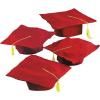 Fun Express Bulk 12 Pieces Kid’s Felt Elementary, Kindergarten, Pre-School Graduation Mortarboard Caps, Felt(Red)