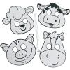 Fun Express Color Your Own Farm Animal Masks – Creative DIY Crafts Kids Fun Home Activities – Ideal for Birthday Parties School Projects Group Events Family Fun and Educational Learning, 12 Pieces