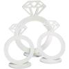 Fun Express Diamond Ring Centerpieces – 3 Piece Set – Wedding and Bachelorette Party Decor – White