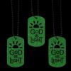 Fun Express Glow-in-the-Dark God is Light Dog Tag Necklaces – Jewelry – VBS Vacation Bible School Supplies/Decor – 12 Pieces