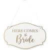 Fun Express Here Comes The Bride Wedding Sign – Elegant Rustic Wooden Design for Wedding Ceremony Aisle Décor – Photo Opportunities Bridal Walk Reception Perfect Wedding Decoration – 1 Piece