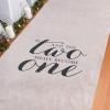 Fun Express The Two Become One Wedding Aisle Runner – White with Black Lettering – Great for Both Modern and Traditional Ceremonies 100 Feet Long(White)