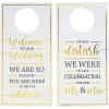 Fun Express Wedding Hotel Door Hangers 8.5 inch – Double-Sided Do Not Disturb Signs for Wedding Party Decor – Perfect for Celebrations – 24 Pieces – White & Gold