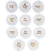 Gold & White Baby Shower Badges – 12 Pieces