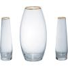 Sand Ceremony Cylinder Set W/Gold Trim – Home Decor – 3 Pieces