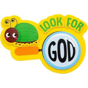 4 1/2″ x 3 1/4″ Zoom in VBS Look for God Magnet Craft Kit – Makes 12, Vacation Bible School Supplies