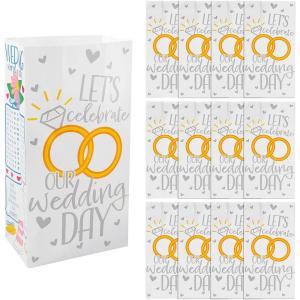 5″ x 3 1/4″ x 10″ Medium Wedding Activity Paper Treat Bags 12 Pieces