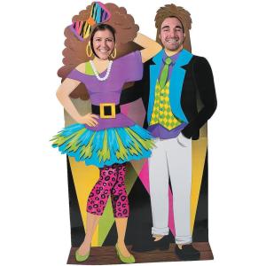 Awesome 80s Couple Life-Size Cardboard Cutout Stand-Up – 42.75″ x 68″ (1 Piece) – One-Sided Photo Prop; Simple Assembly – Perfect for 80s Proms, Homecoming, Birthdays & Corporate Themes.