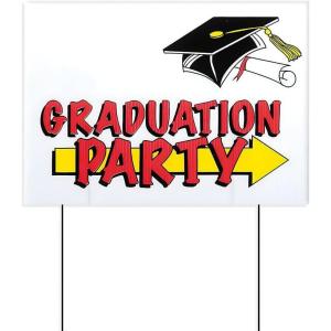 Fun Express – Graduation Party Yard Sign for Graduation – Party Decor – General Decor – Yard Signs – Graduation – 1 Piece Congrats Graduation Outdoor Party Decoration Supplies – White
