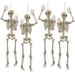 Fun Express 5 Ft. Life-Size Posable Skeleton Halloween Decorations Home Decor Set for Spooky Celebrations & Halloween Parties – Fun & Unique – 4-Piece