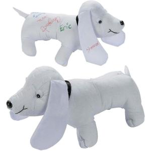 Fun Express Autograph Stuffed Dog – Graduation and Fun Gift for Kids