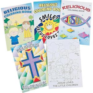 Fun Express Bible Coloring Book for Kids Set of 72 – Christian Coloring Books for Sunday School Prizes & VBS Activities | Religious Party Favors with Bible Story Illustrations for Faith Education