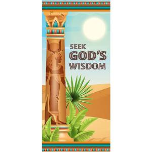 Fun Express Egyptian VBS Seek God’s Wisdom Polyester Door Banner – Vibrant Decoration for Vacation Bible School Religious Events & Celebrations – Perfect for Church or Classroom – 1 Piece