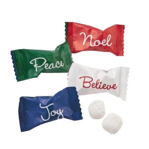 Fun Express Faith Buttermints Individually Wrapped Christmas Candy Bulk – 108 Pieces Holiday Mints with Scripture Messages | Gluten-Free Soft Dinner Mints for Office, Classroom & Wedding Celebrations