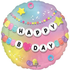 Fun Express Happy Birthday Friendship Bracelet Round 18″ Mylar Balloon
