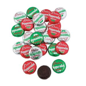 Fun Express Peppermint Patties Bulk Pack – Premium Chocolate Mint Candy Individually Wrapped | 1 Pound Holiday Treats for Christmas Parties, School Events & Office Celebrations | Dark Chocolate Mints