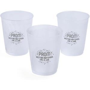 Fun Express Personalized Prom Frosted Reusable Plastic Cups, 16 oz, Bulk 50 Ct