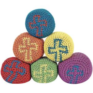 Fun Express Religious Cross Knitted Kick Balls (Set of 12) Sunday School and VBS Supplies