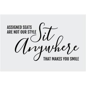 Fun Express Sit Anywhere Wedding Ceremony Sign – Black & Grey