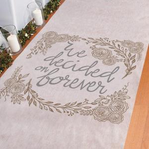 Fun Express Wedding Aisle Runner for Wedding Ceremony – 100ft White Runner with Floral Design | Perfect for Indoor & Outdoor Weddings, Rustic Farmhouse Christian Wedding Decor